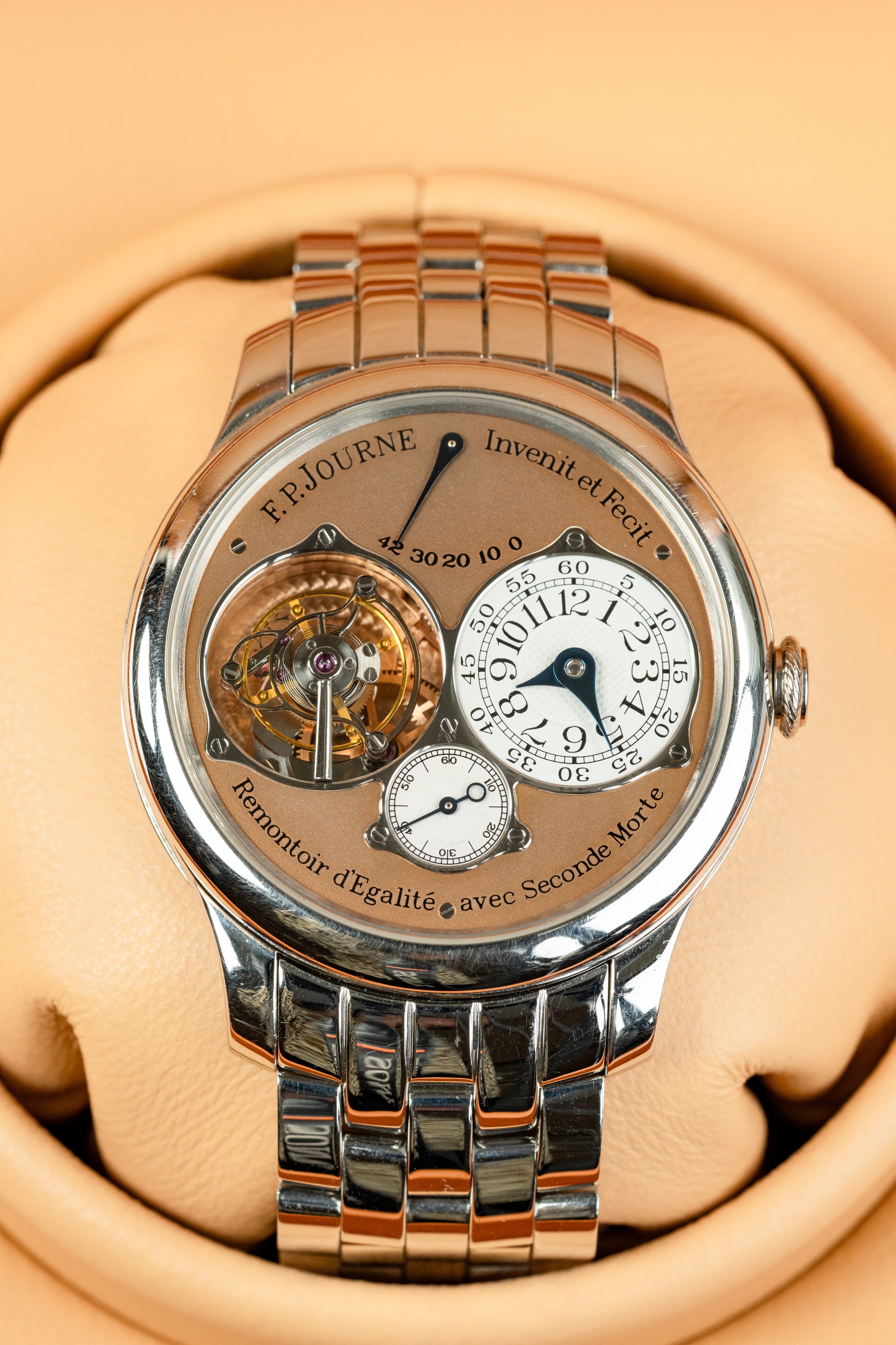 F.P.Journe Tourbillon Souverain (04TN) Platinum Bracelet Salmon Gold Dial 40MM Calibre 1403