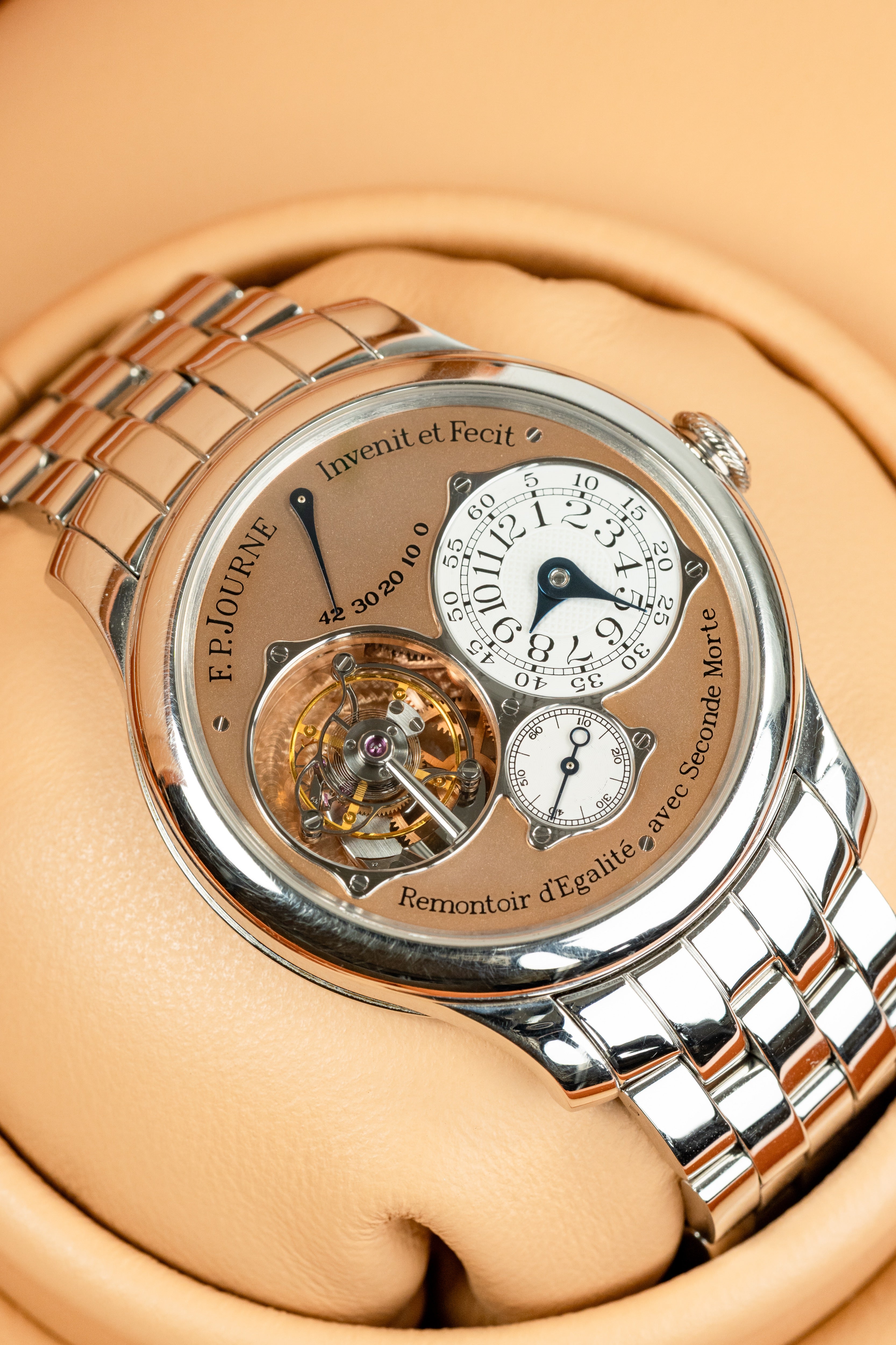 F.P.Journe Tourbillon Souverain (04TN) Platinum Bracelet Salmon Gold Dial 40MM Calibre 1403