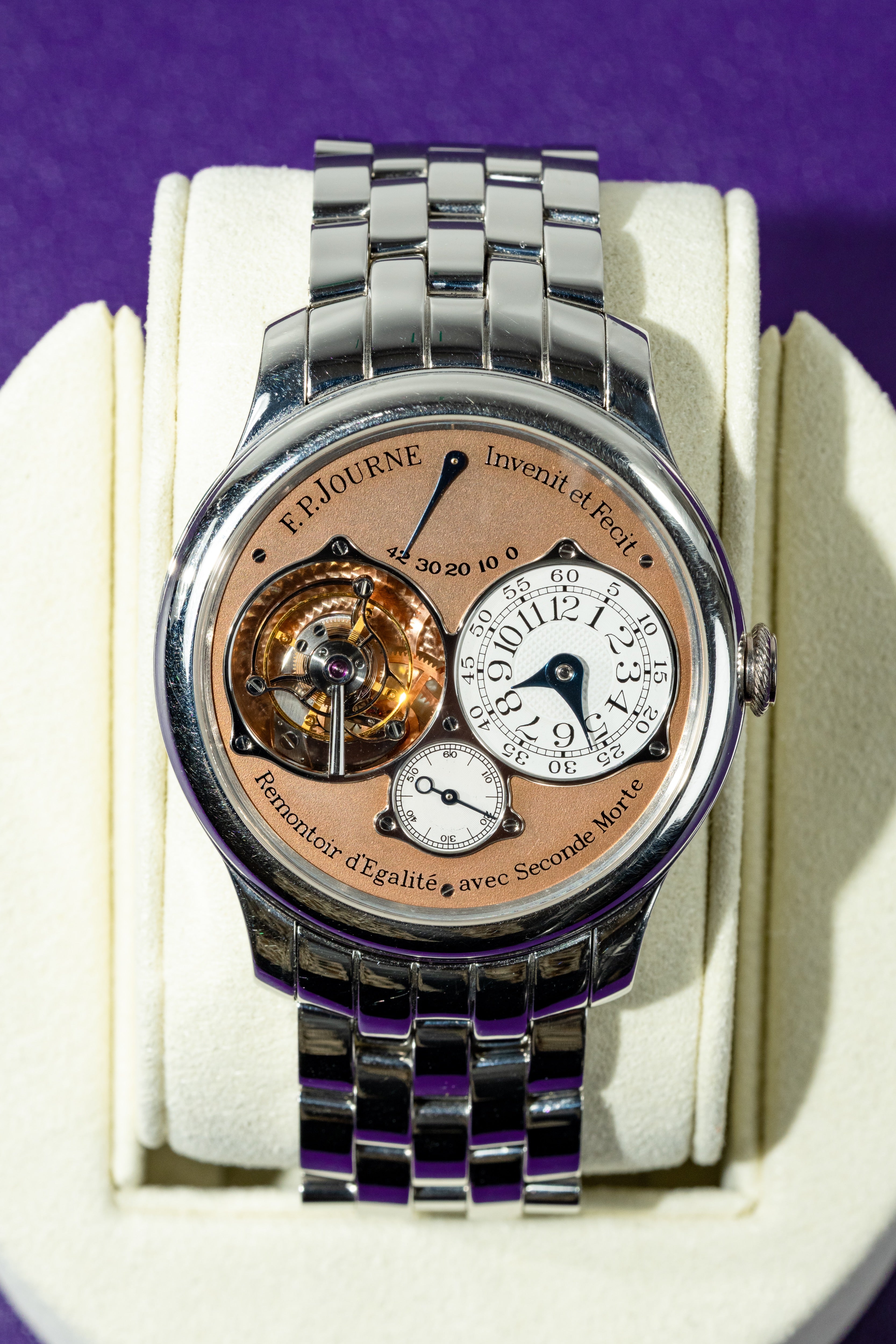 F.P.Journe Tourbillon Souverain (04TN) Platinum Bracelet Salmon Gold Dial 40MM Calibre 1403