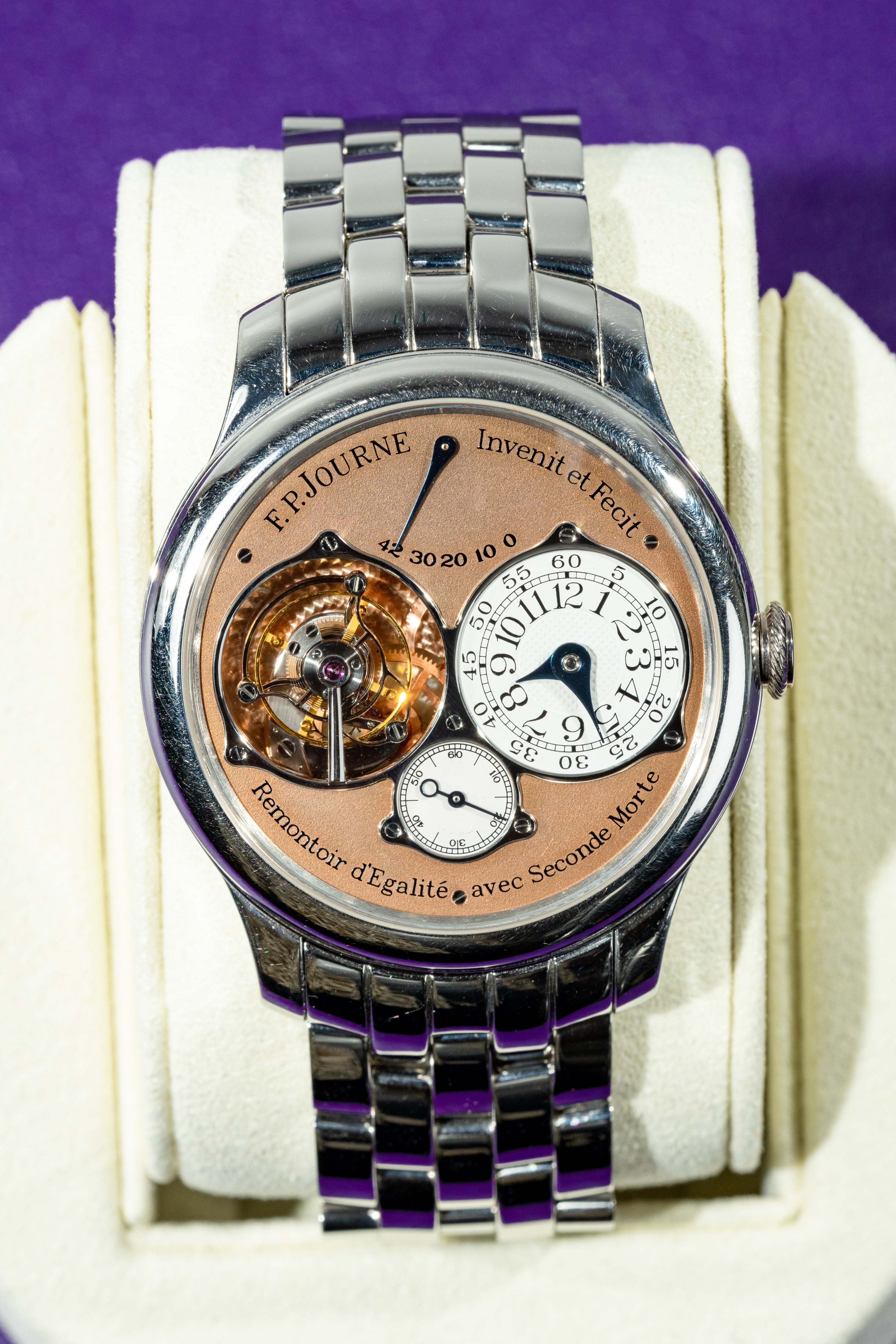 F.P.Journe Tourbillon Souverain (04TN) Platinum Bracelet Salmon Gold Dial 40MM Calibre 1403