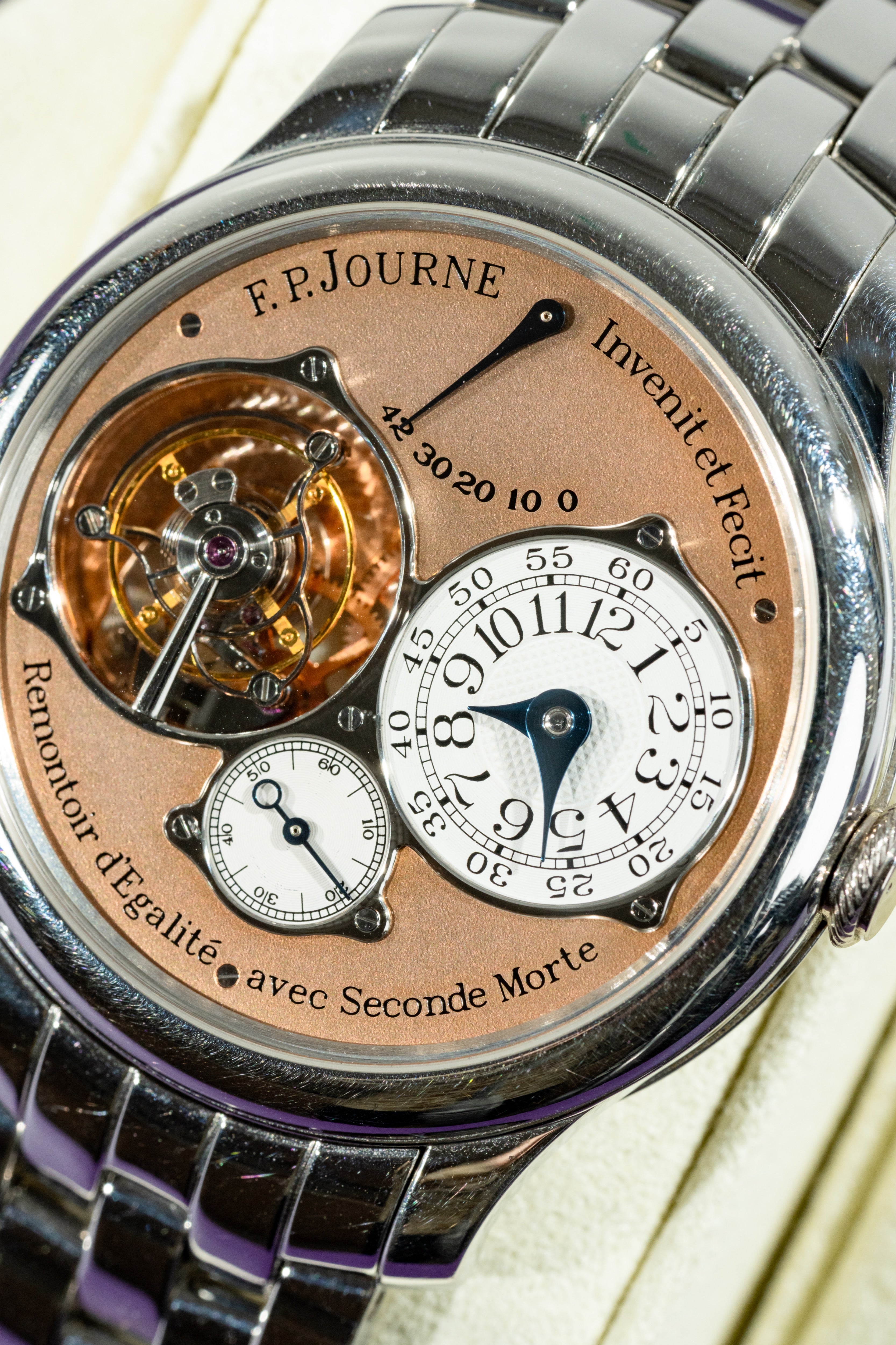 F.P.Journe Tourbillon Souverain (04TN) Platinum Bracelet Salmon Gold Dial 40MM Calibre 1403