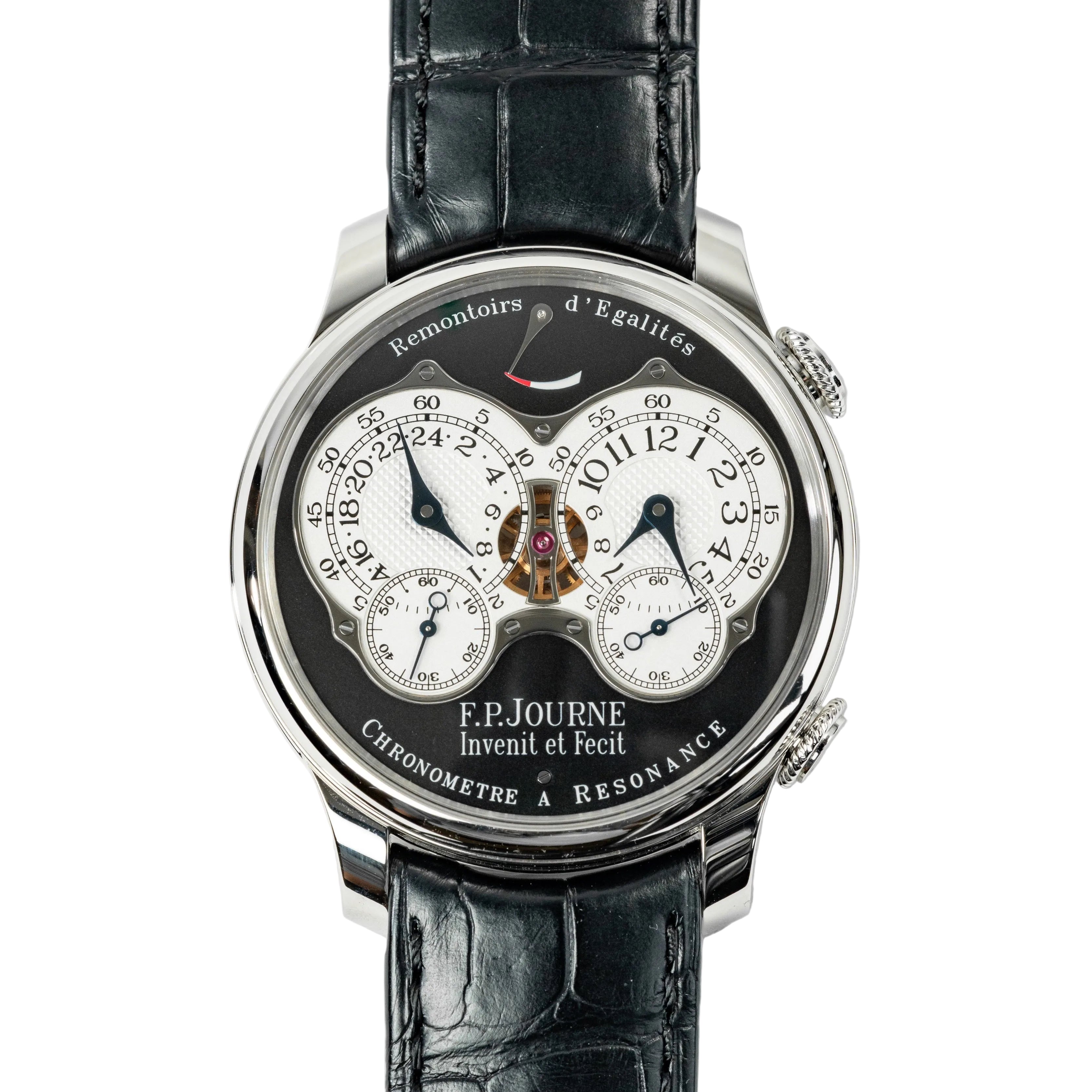 F.P.Journe Chronometre à Resonance (RQ) Platinum Black Dial Leather Strap 40MM Calibre 1520
