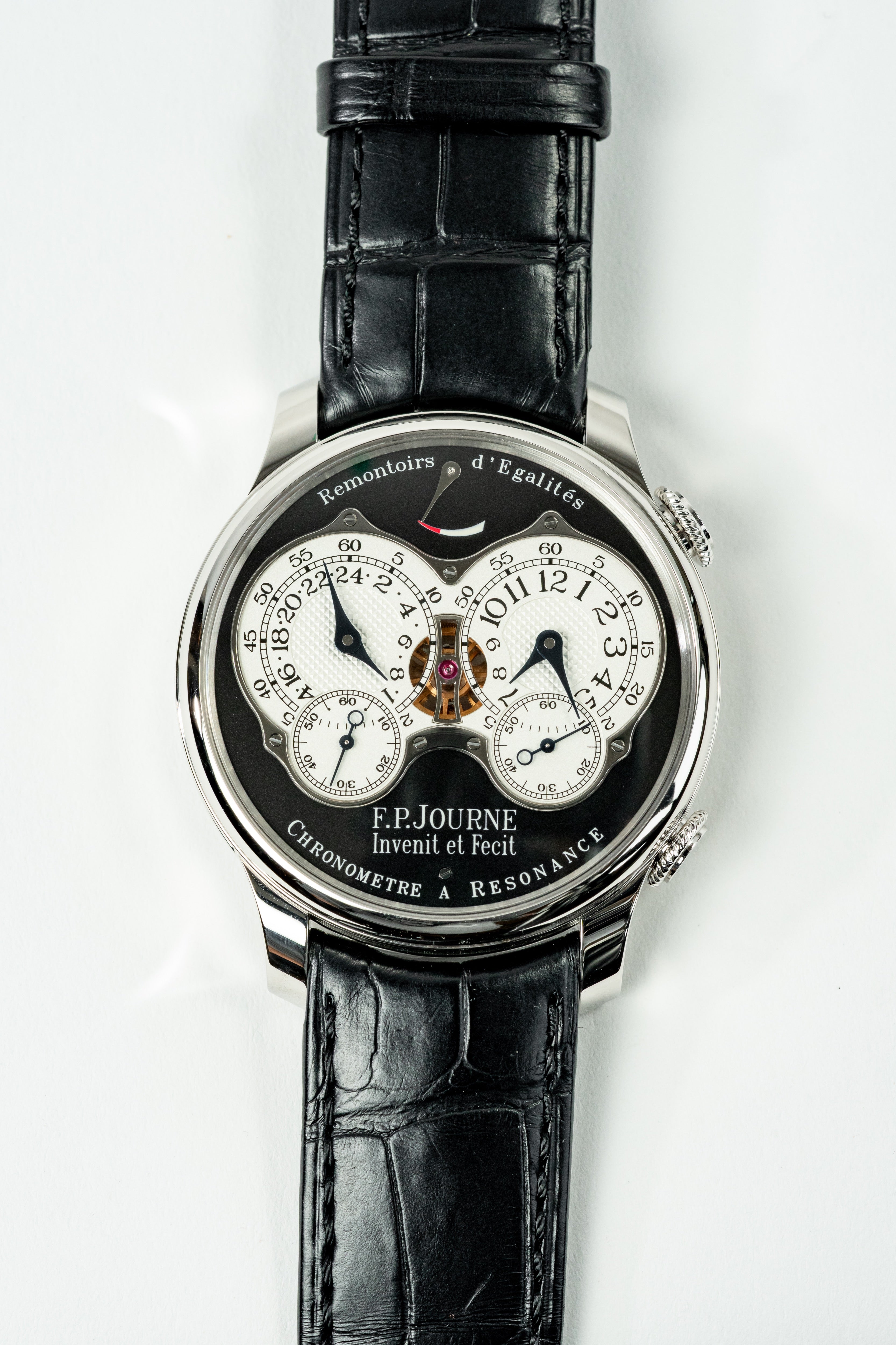 F.P.Journe Chronometre à Resonance (RQ) Platinum Black Dial Leather Strap 40MM Calibre 1520