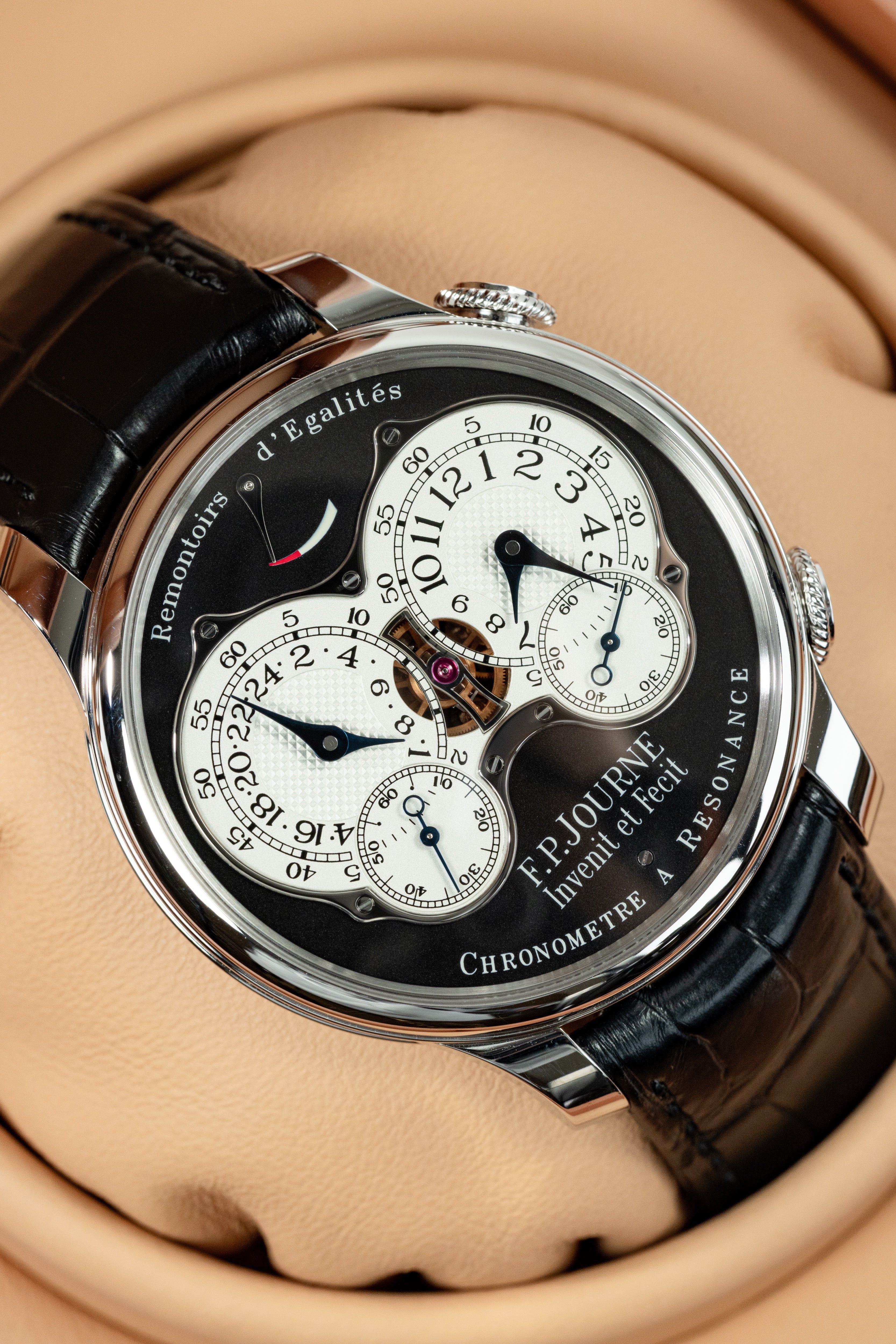 F.P.Journe Chronometre à Resonance (RQ) Platinum Black Dial Leather Strap 40MM Calibre 1520