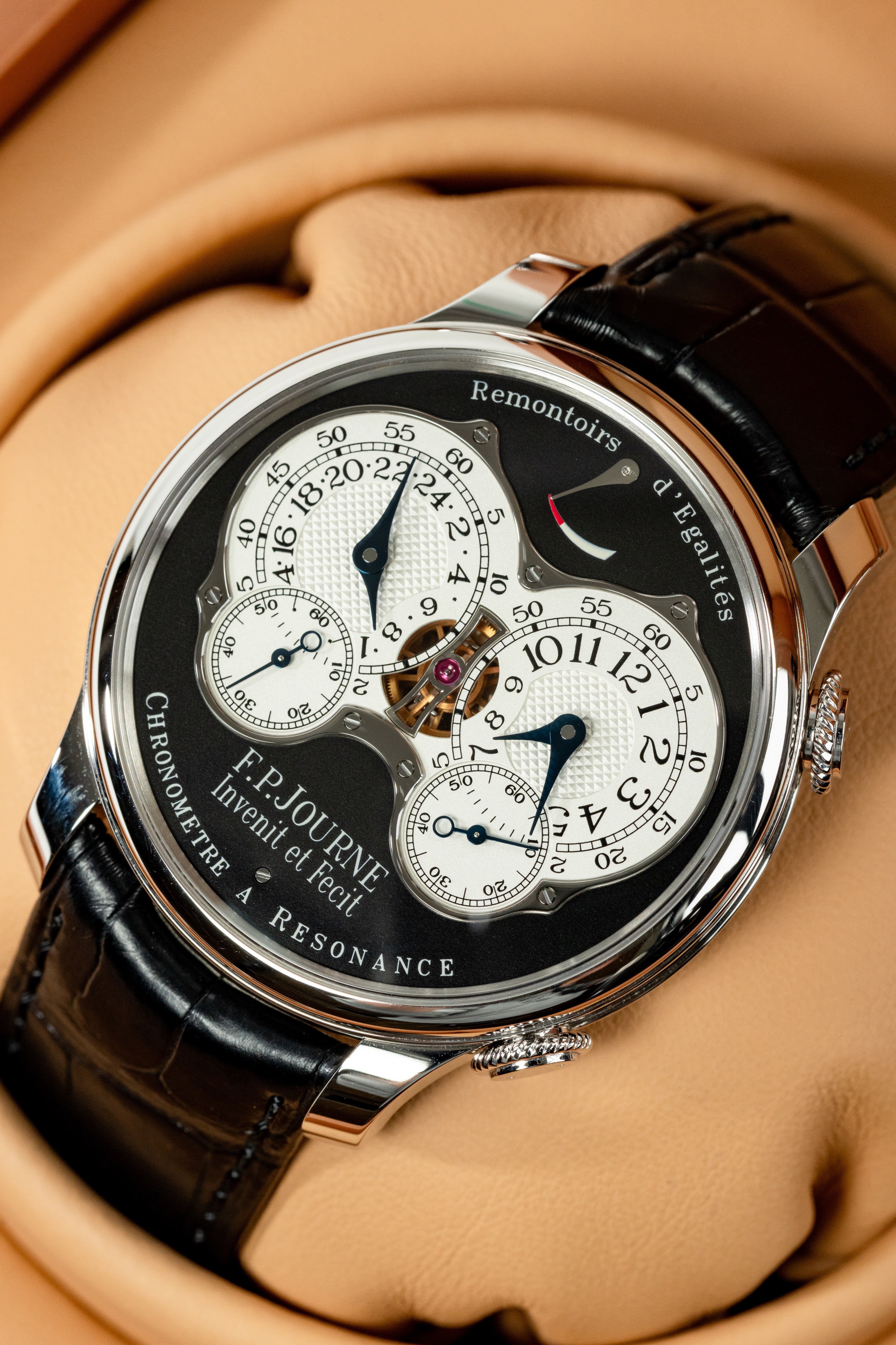 F.P.Journe Chronometre à Resonance (RQ) Platinum Black Dial Leather Strap 40MM Calibre 1520