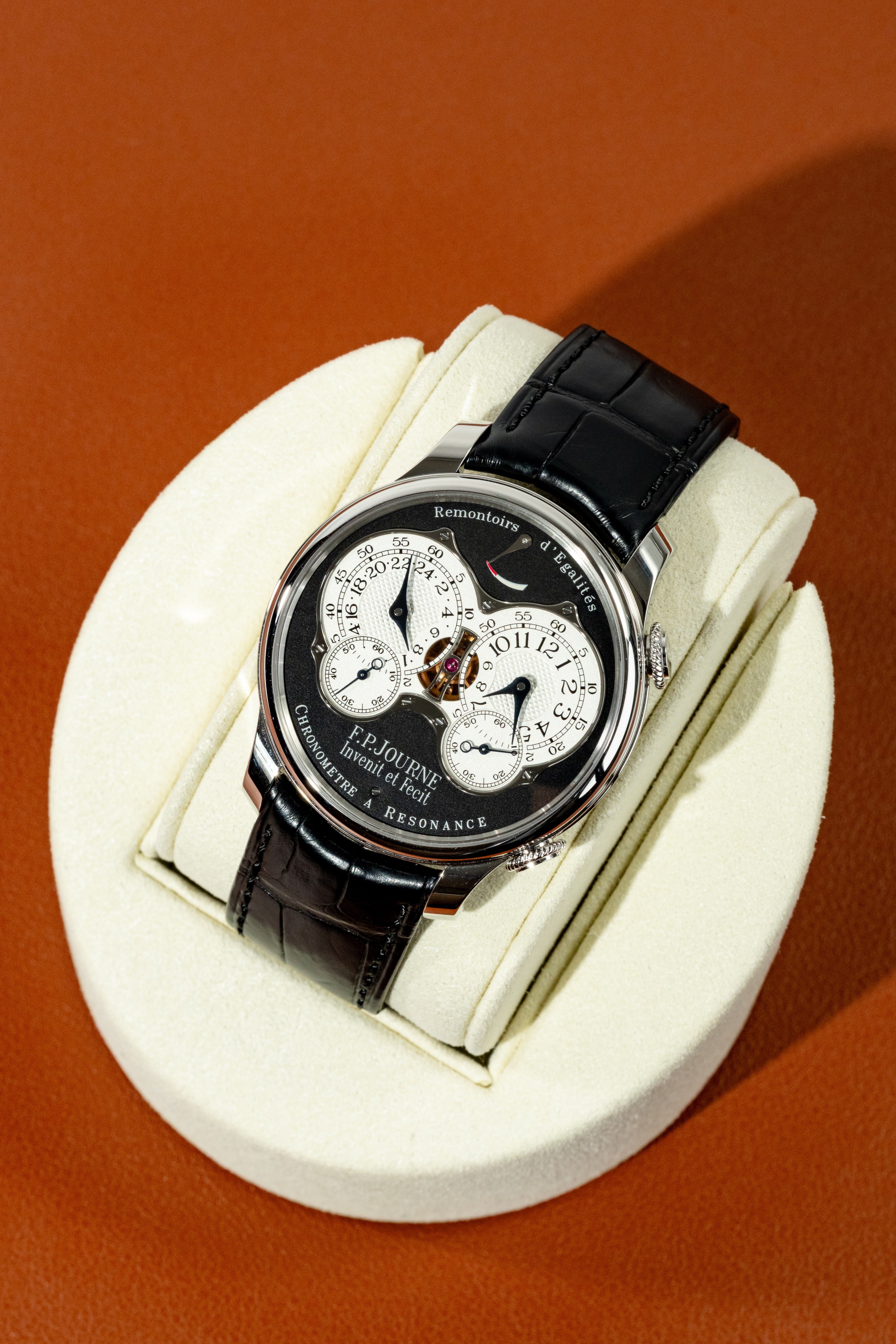 F.P.Journe Chronometre à Resonance (RQ) Platinum Black Dial Leather Strap 40MM Calibre 1520