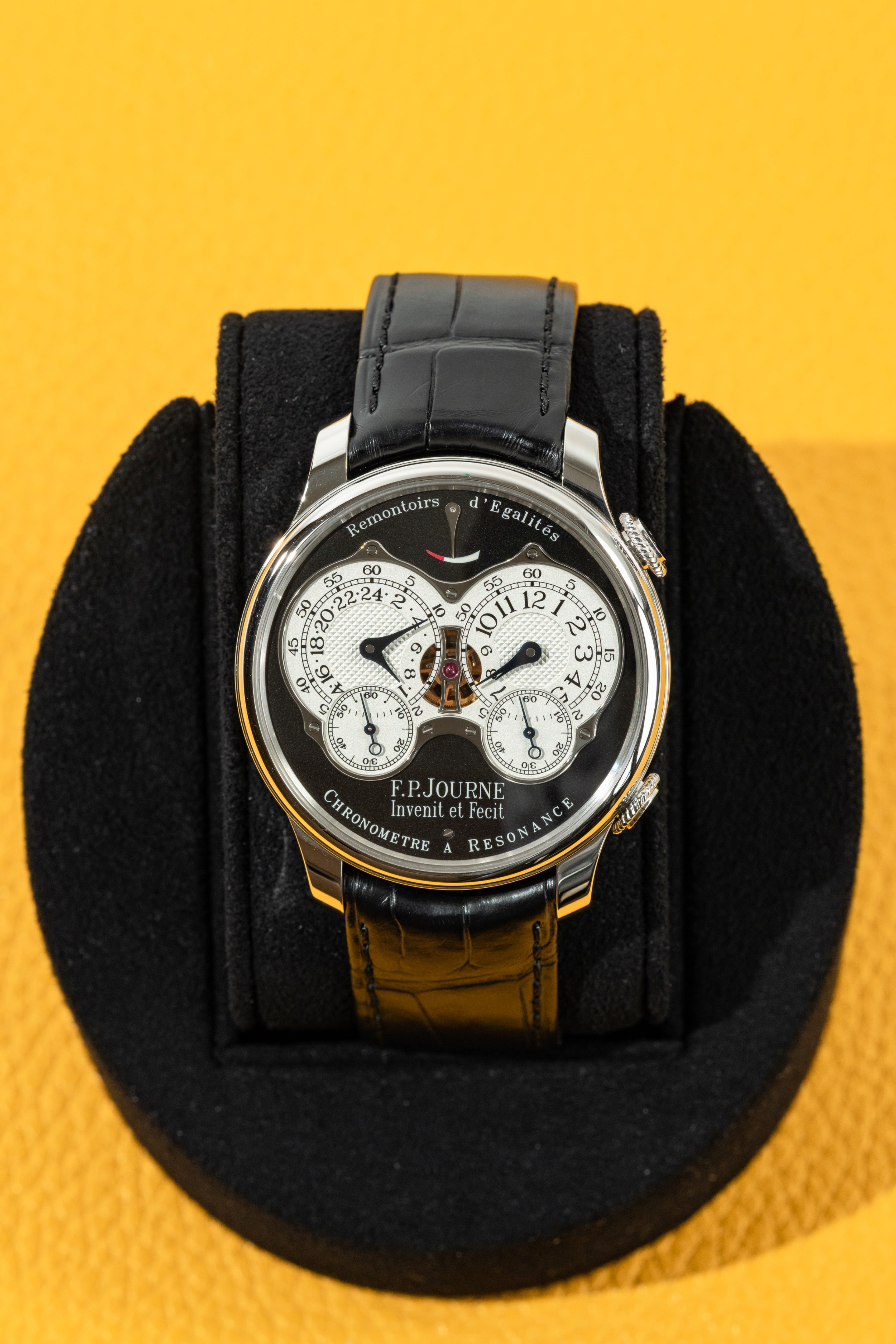 F.P.Journe Chronometre à Resonance (RQ) Platinum Black Dial Leather Strap 40MM Calibre 1520