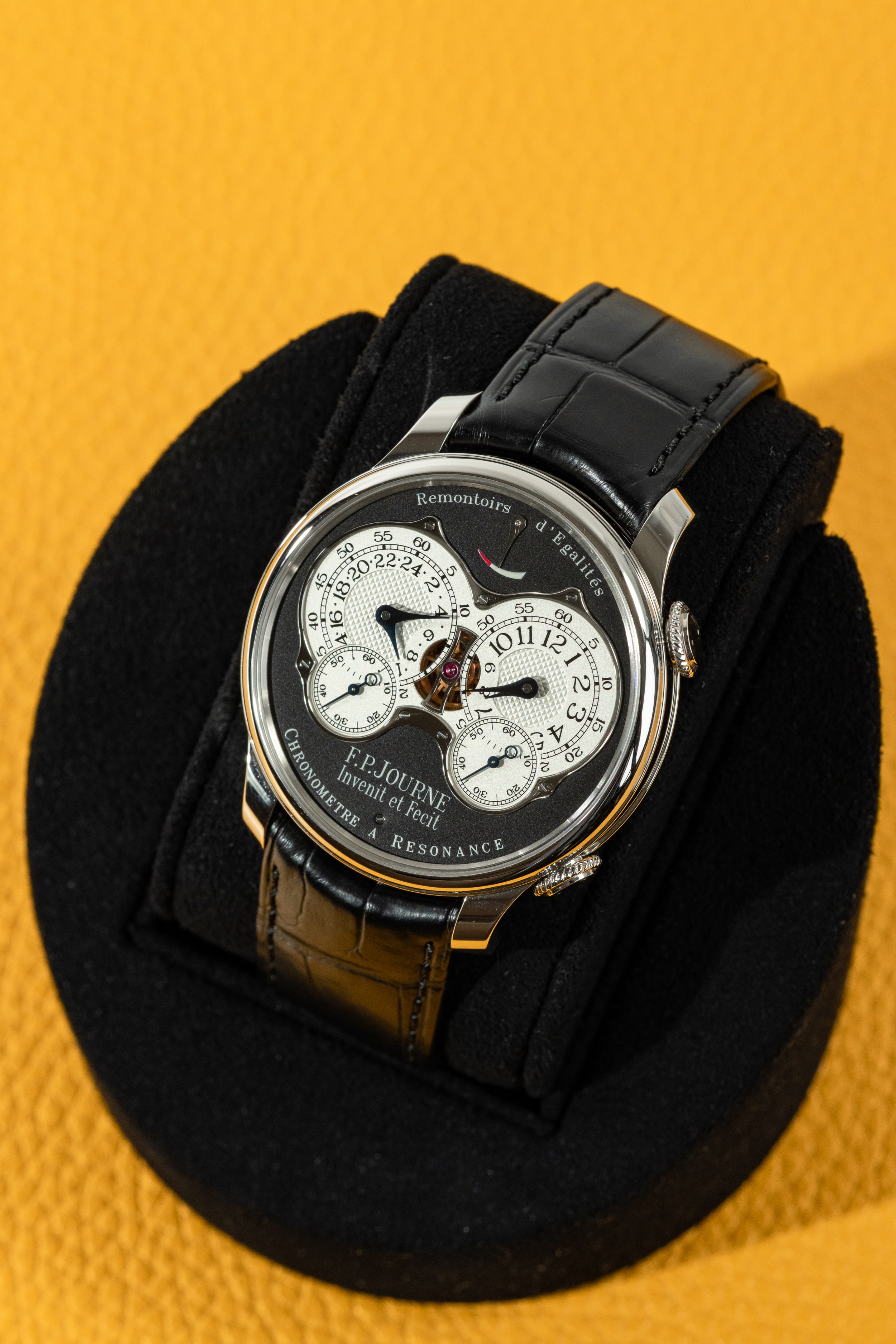 F.P.Journe Chronometre à Resonance (RQ) Platinum Black Dial Leather Strap 40MM Calibre 1520