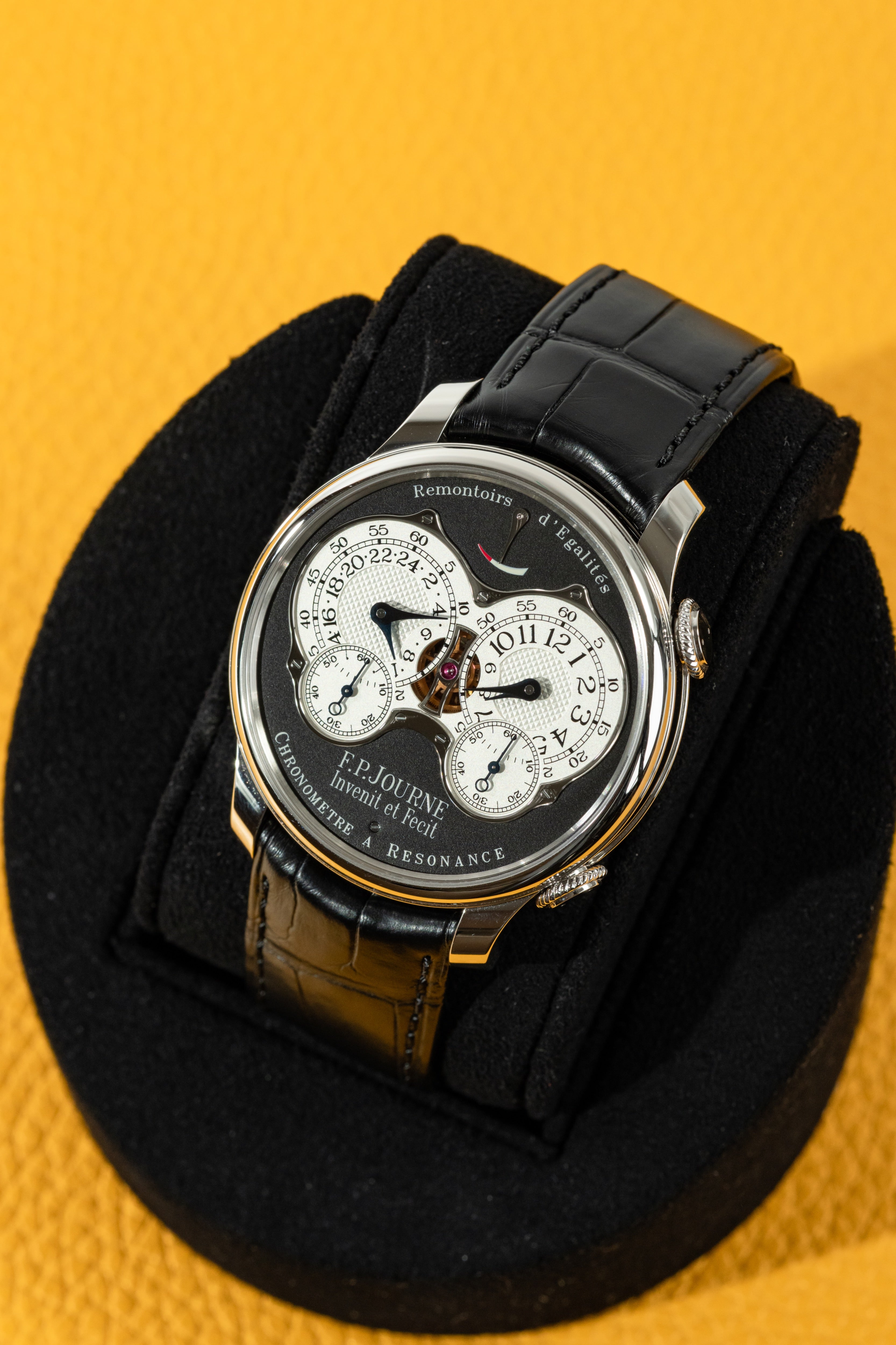 F.P.Journe Chronometre à Resonance (RQ) Platinum Black Dial Leather Strap 40MM Calibre 1520