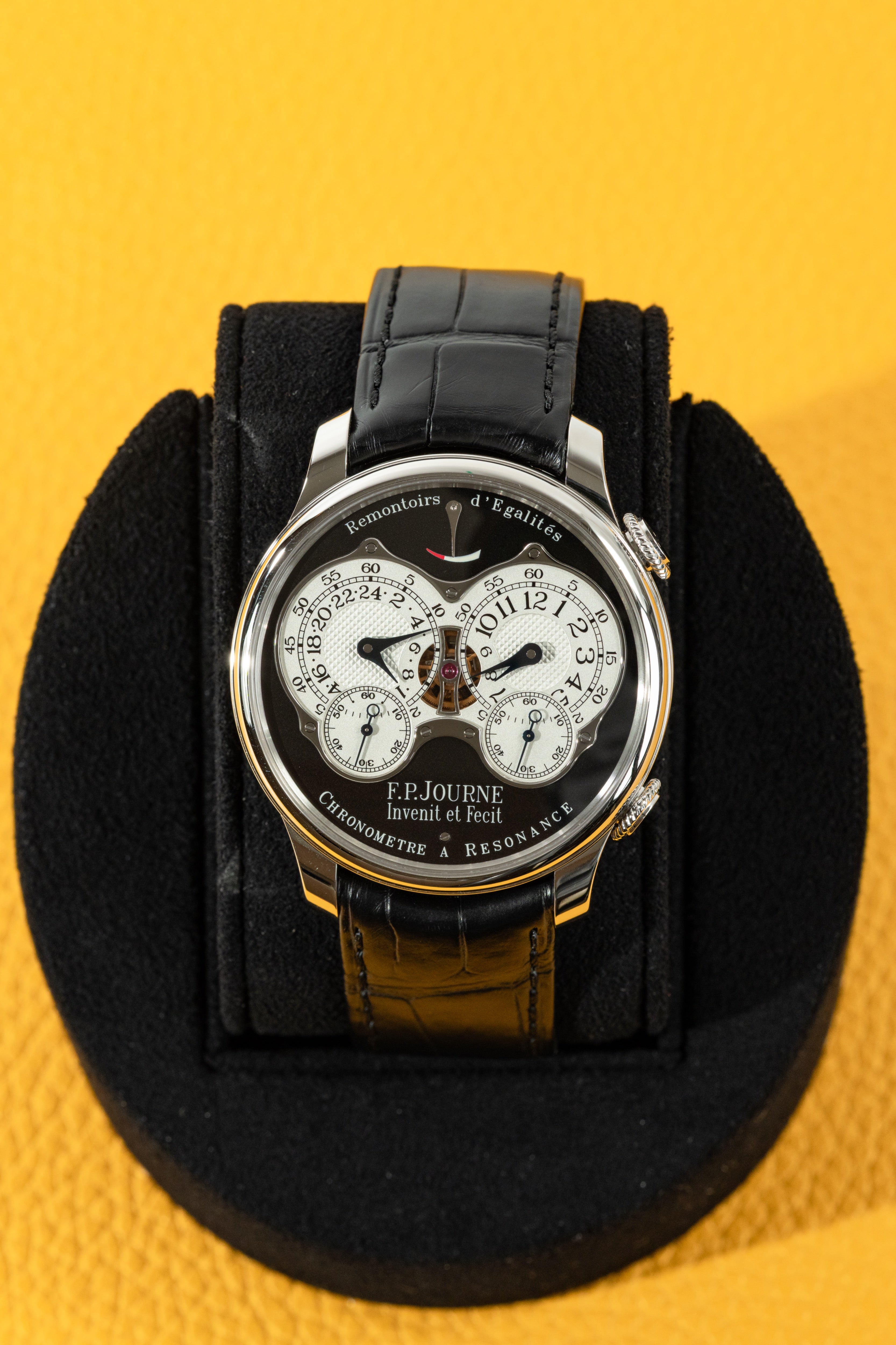 F.P.Journe Chronometre à Resonance (RQ) Platinum Black Dial Leather Strap 40MM Calibre 1520