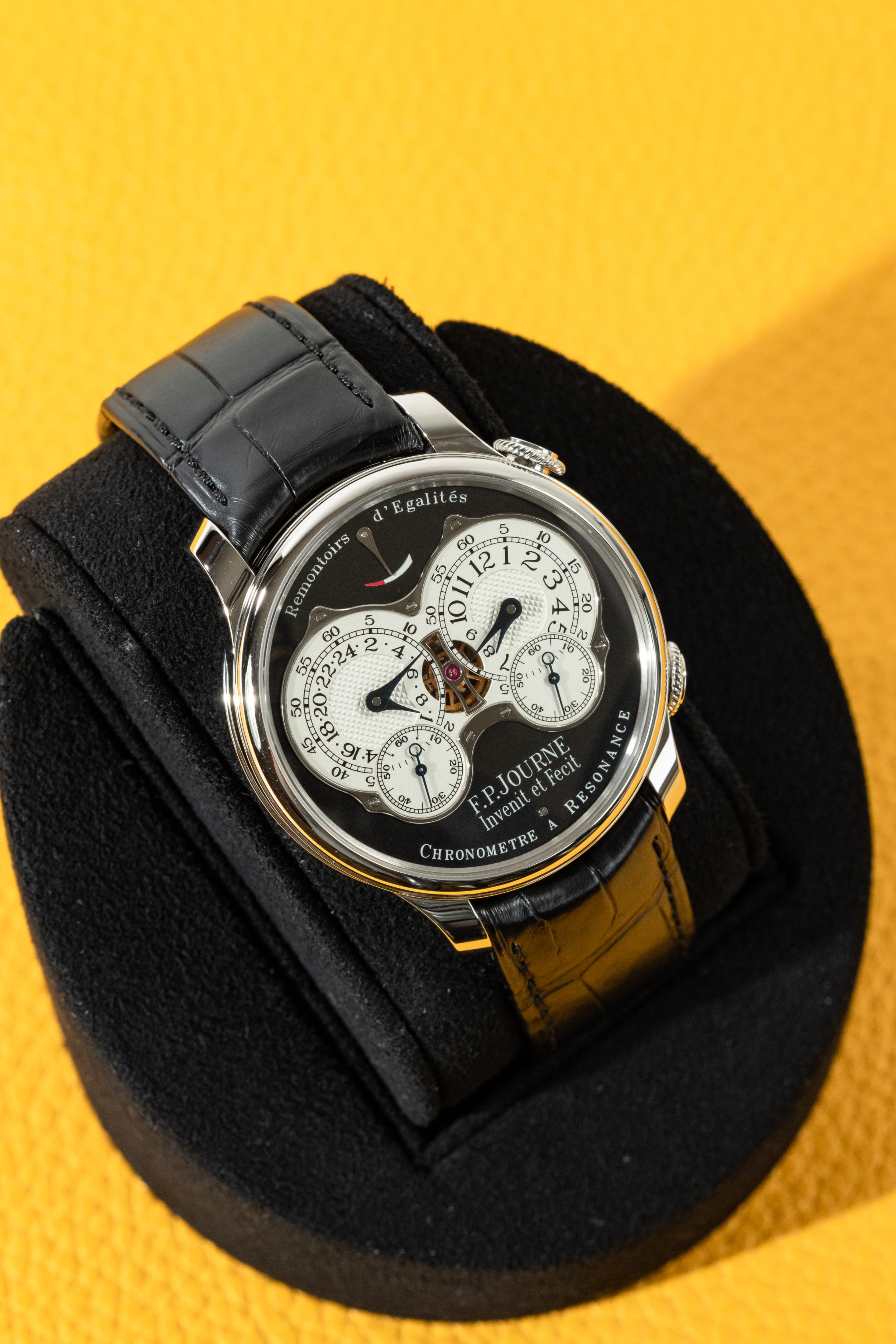 F.P.Journe Chronometre à Resonance (RQ) Platinum Black Dial Leather Strap 40MM Calibre 1520