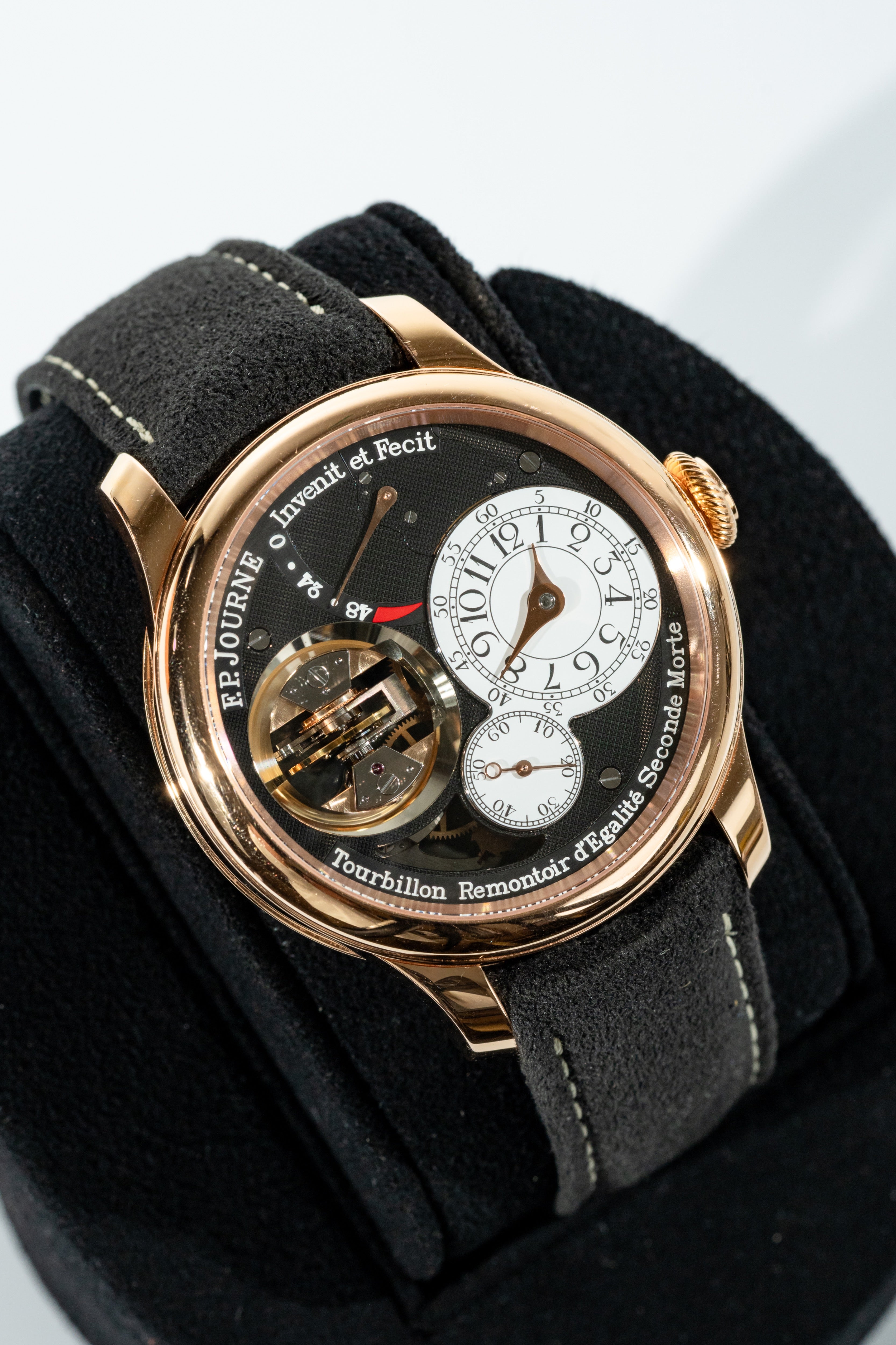F.P.Journe Souveraine Tourbillon Souverain (TV) Rose Gold Black Dial Brown Leather Strap 42MM Calibre 1519