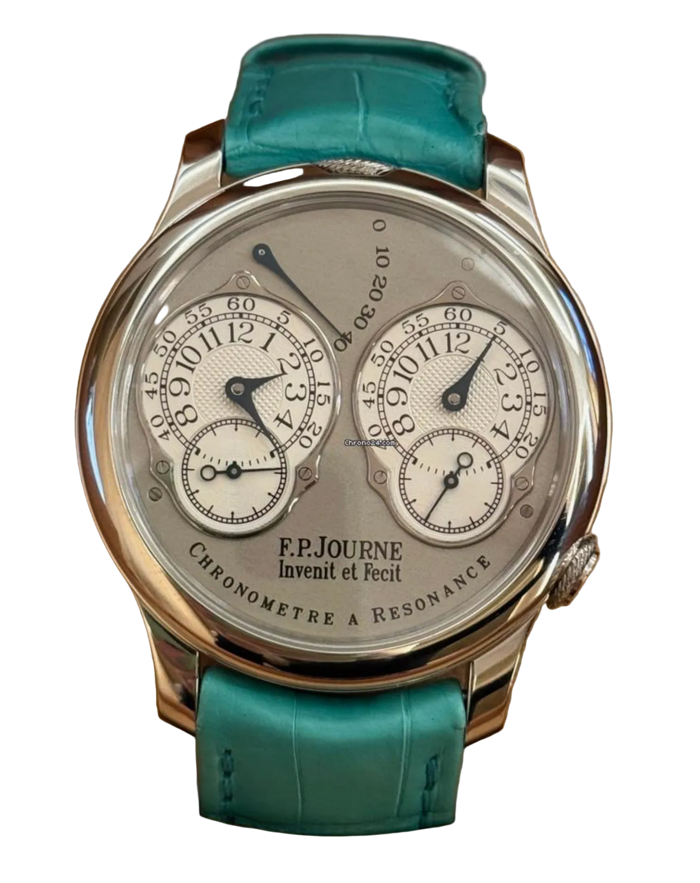 F.P.Journe Chronometre à Resonance (RN) Platinum Silver Dial Blue Leather Strap 40MM Calibre 1499.2