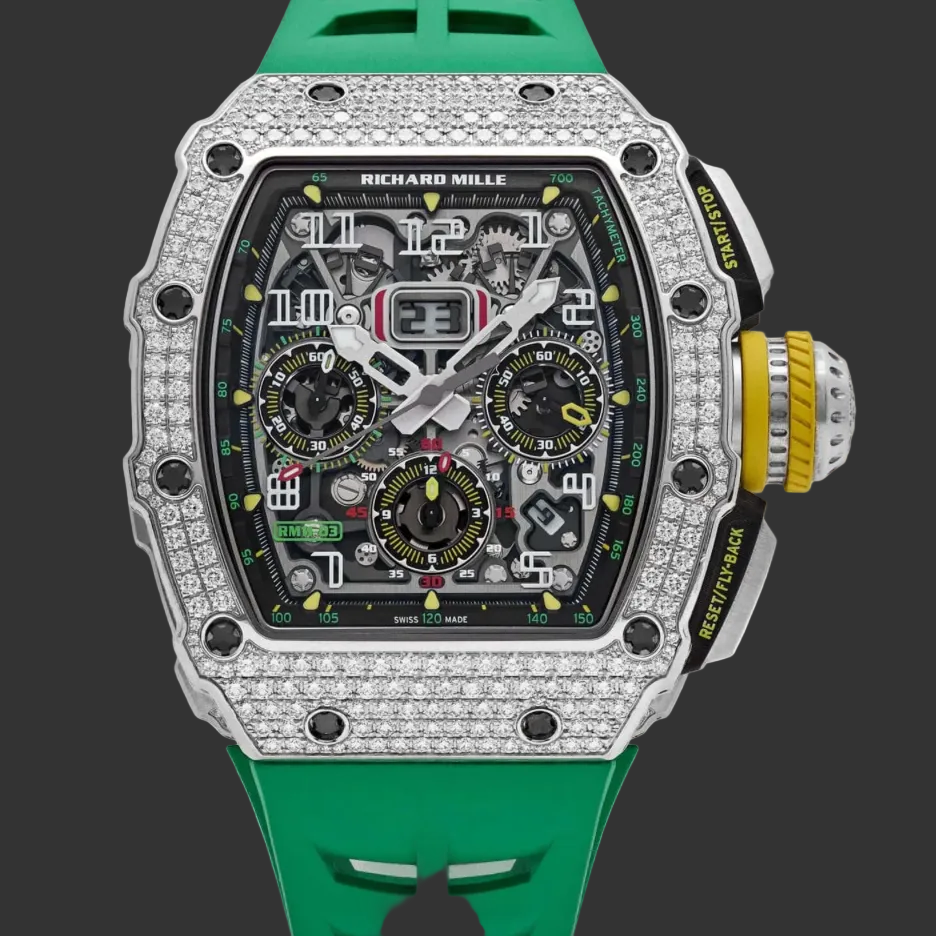 Richard Mille RM 11-03 Flyback Chronograph White Gold Diamond Bezel