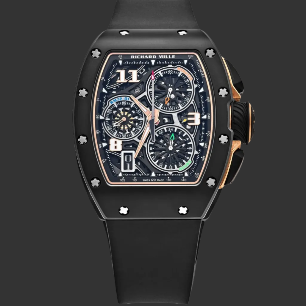 Richard Mille RM 72-01 Lifestyle In-House Chronograph Black Ceramic Rose Gold