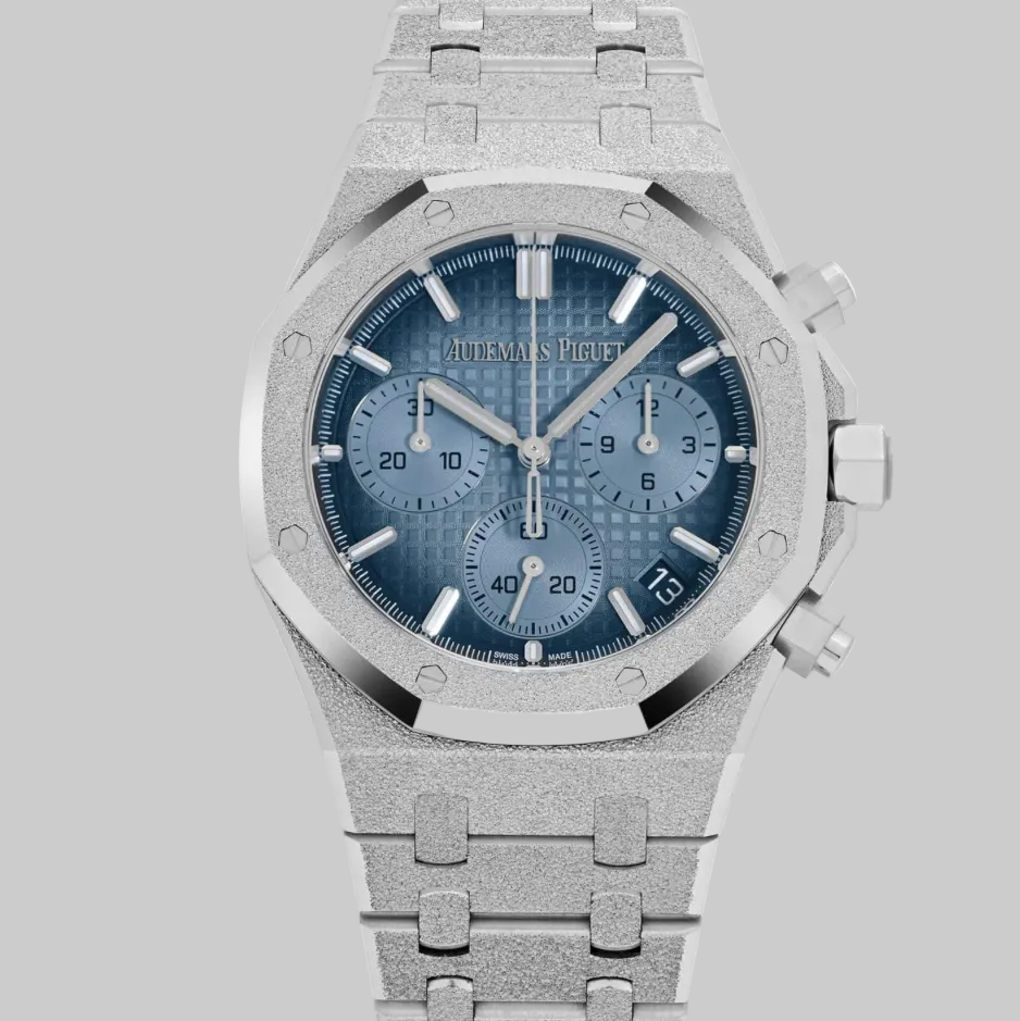Audemars Piguet Royal Oak 26240BC.GG.1324BC.02 Chronograph Frosted White Gold Light Blue Dial