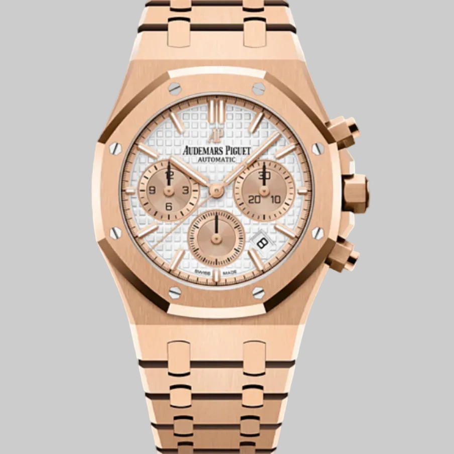 Audemars Piguet Royal Oak 26315OR.OO.1256OR.01 Chronograph Rose Gold Silver Dial