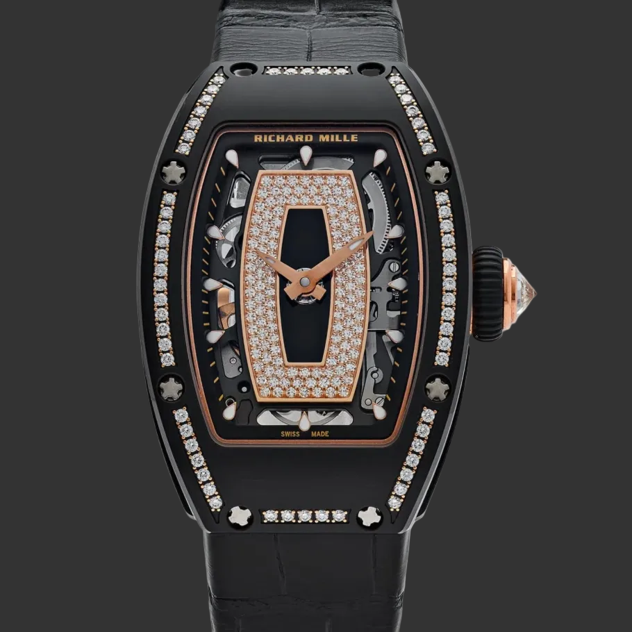 Richard Mille RM 07-01 'Ladies' Black Ceramic Black Lips Diamond Bezel