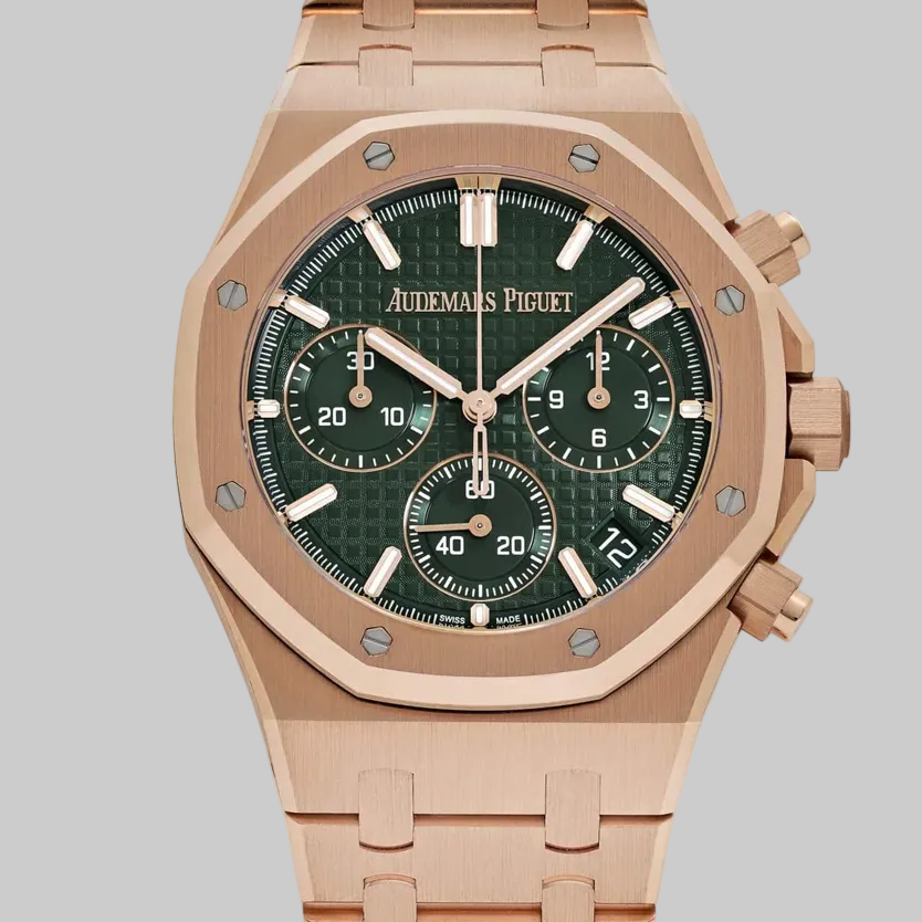 Audemars Piguet Royal Oak 26240OR.OO.1320OR.08 Chronograph Rose Gold Khaki Green Dial