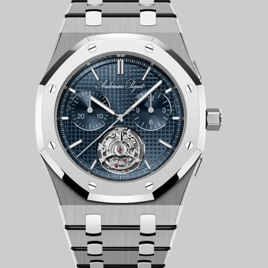 Audemars Piguet Royal Oak 26545XT.OO.1240XT.01 Extra-Thin Flying Tourbillon Chronograph RD5 Titanium Blue Dial Limited Edition of 150