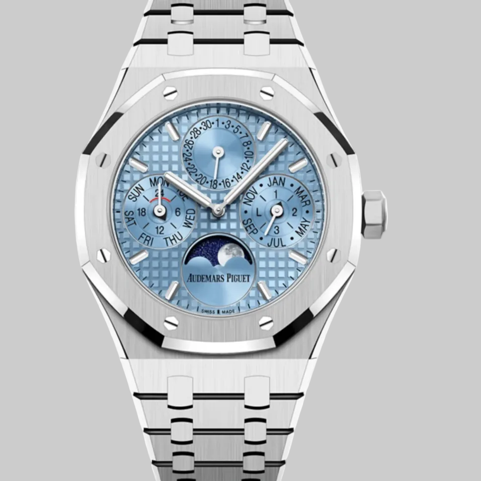 Audemars Piguet Royal Oak 26684ST.OO.1356ST.01 Perpetual Calendar Stainless Steel Light Blue Dial