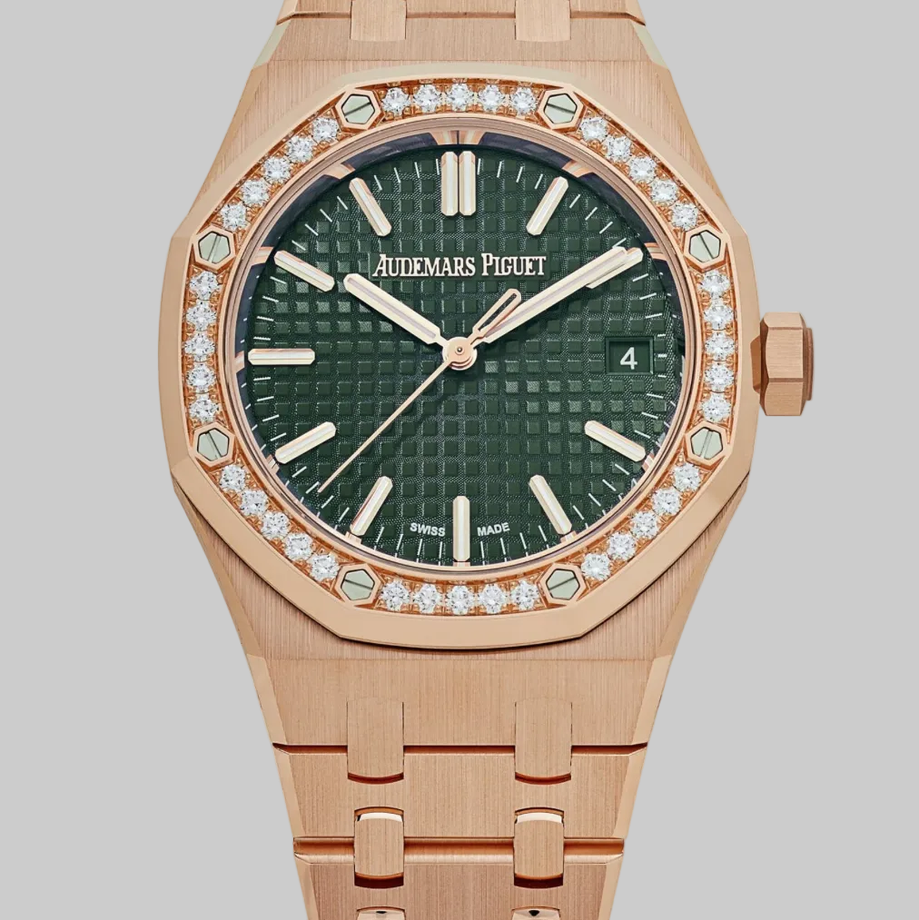 Audemars Piguet Royal Oak 15551OR.ZZ.1356OR.06 Selfwinding Rose Gold Khaki Green Dial