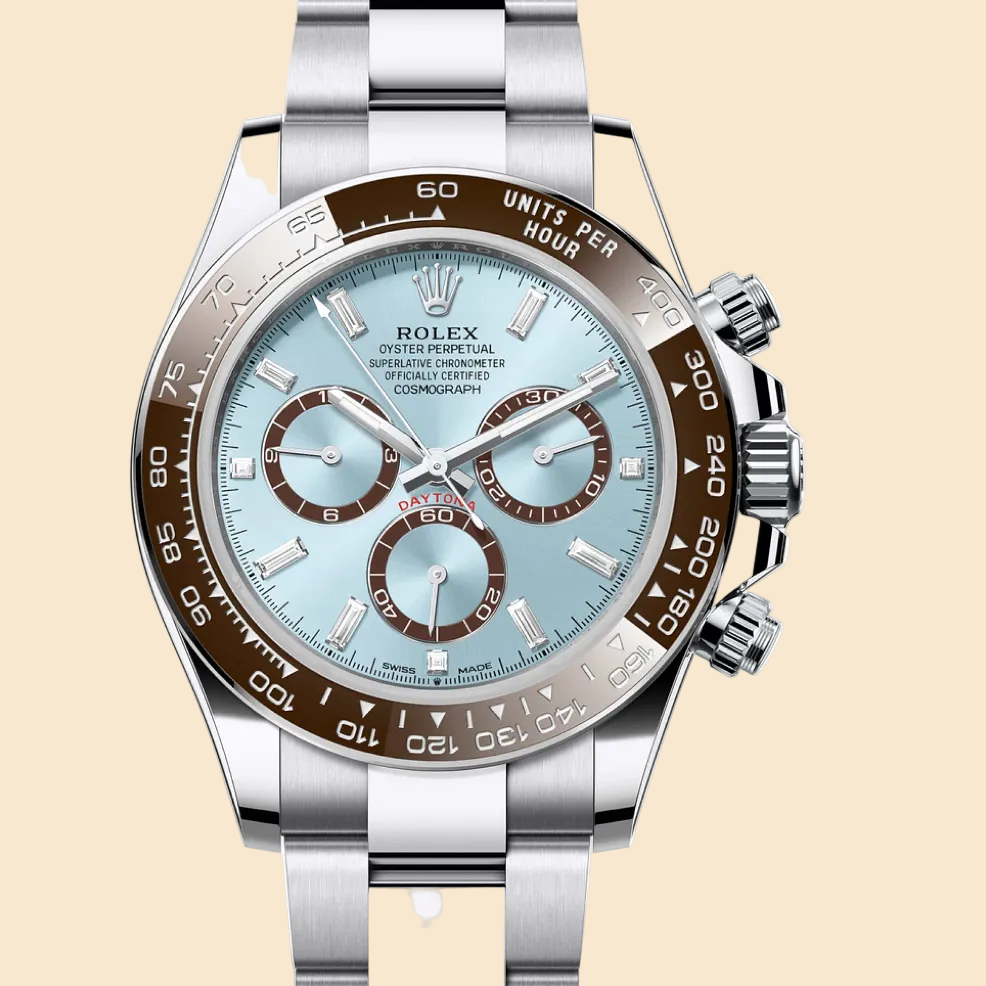 Rolex Daytona 126506 Platinum Ice Blue Diamond Baguette Dial