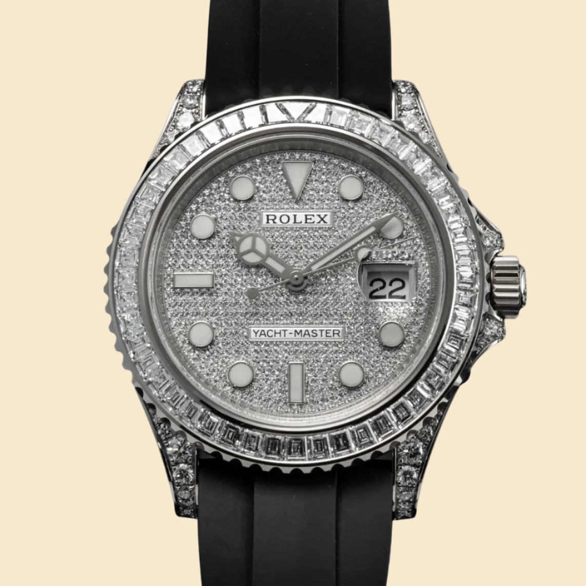 Rolex Yacht-Master 42 226679TBR White Gold Pave Diamond Dial Diamond Bezel