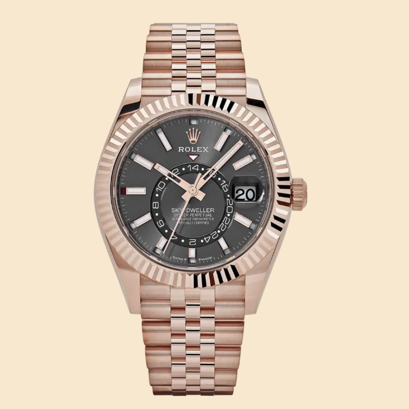 Rolex Sky-Dweller 336935 Rose Gold Slate Dial Jubilee