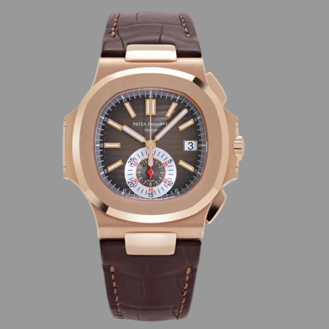 Patek Philippe Nautilus 5980R-001 Chronograph Rose Gold Brown Dial