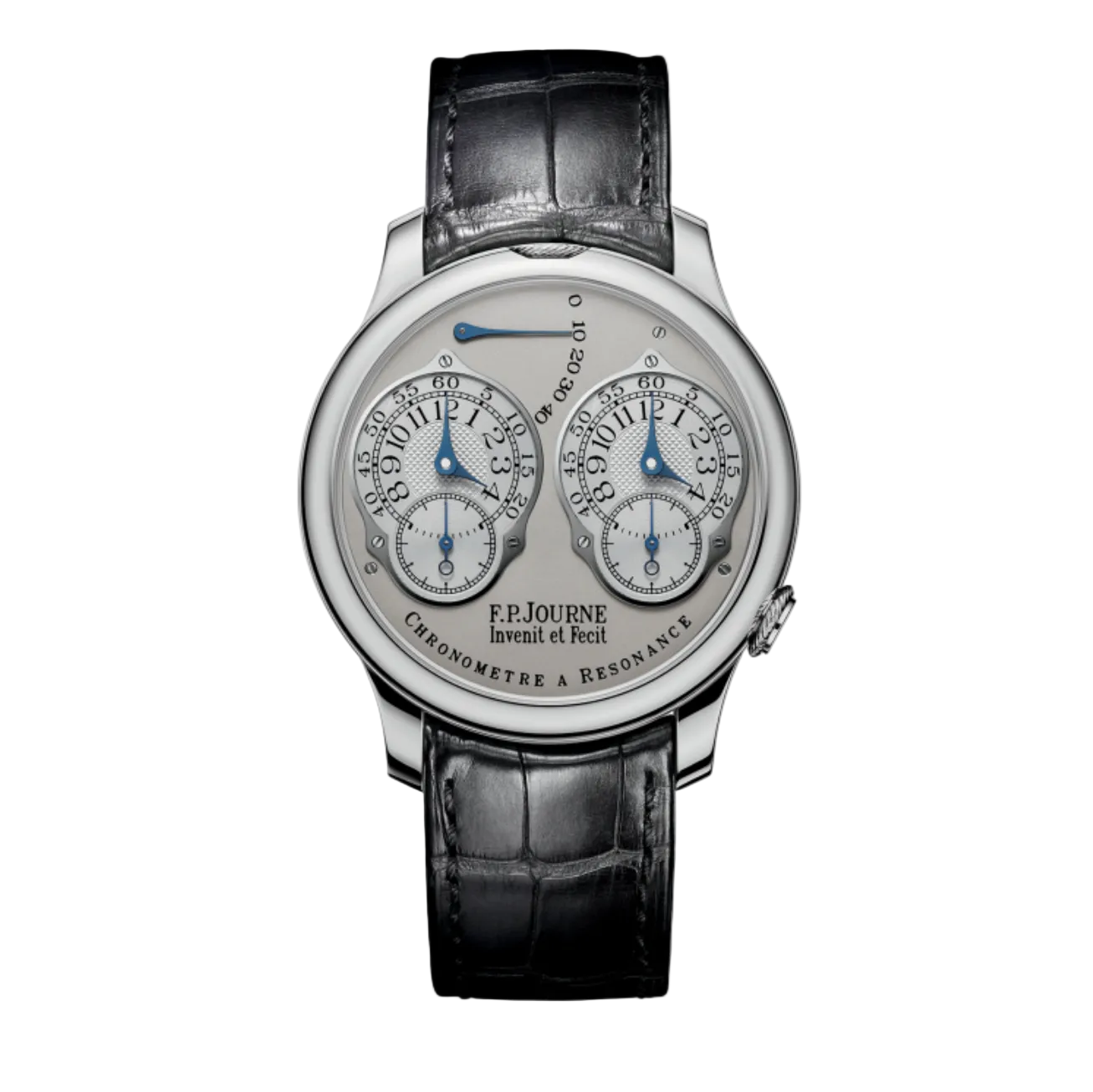 F.P.Journe Chronometre à Resonance (RN) Platinum Silver Dial Blue Leather Strap 40MM Calibre 1499.2