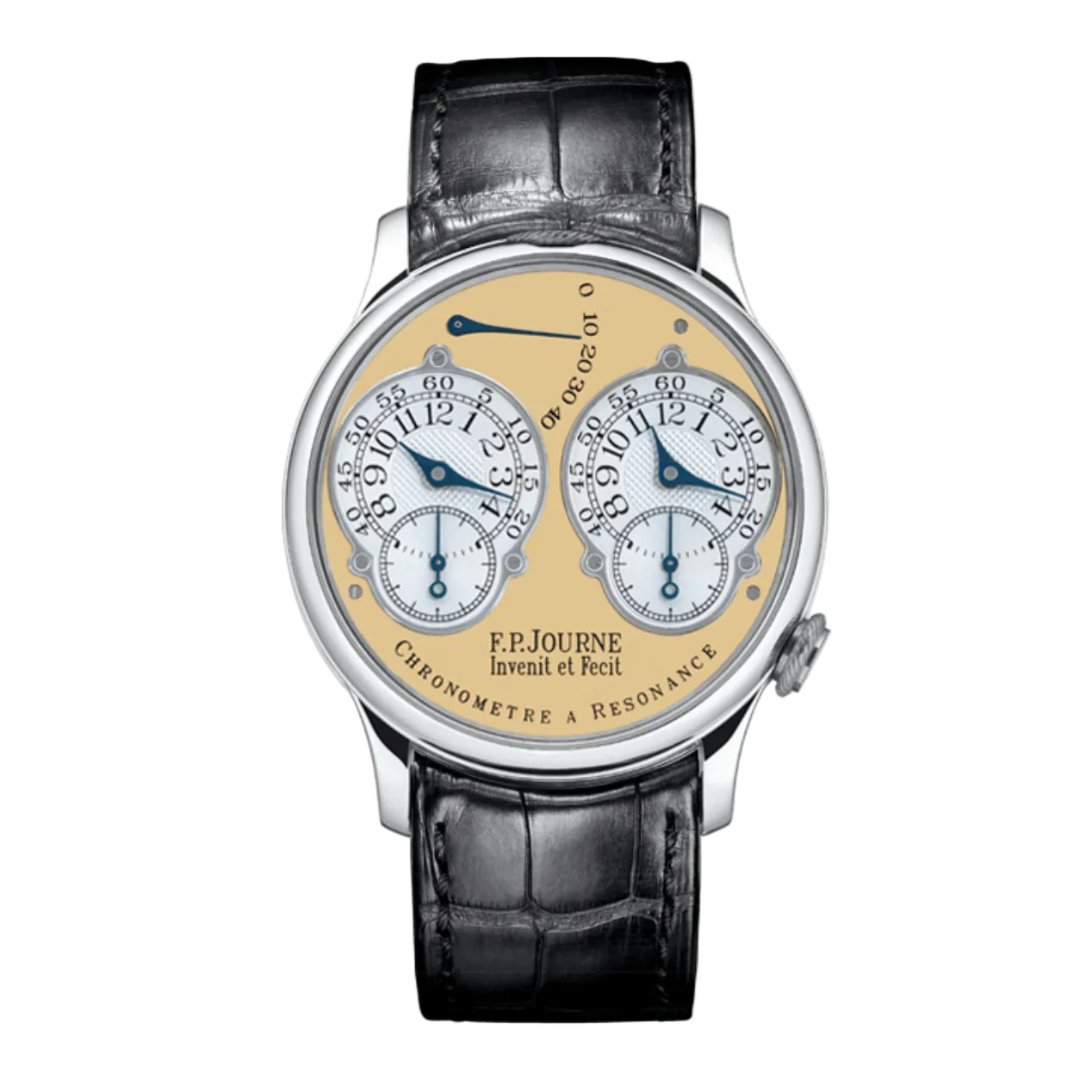 F.P.Journe Chronometre à Resonance (01R) 38MM Platinum Brass Movement Gold Dial Calibre 1499