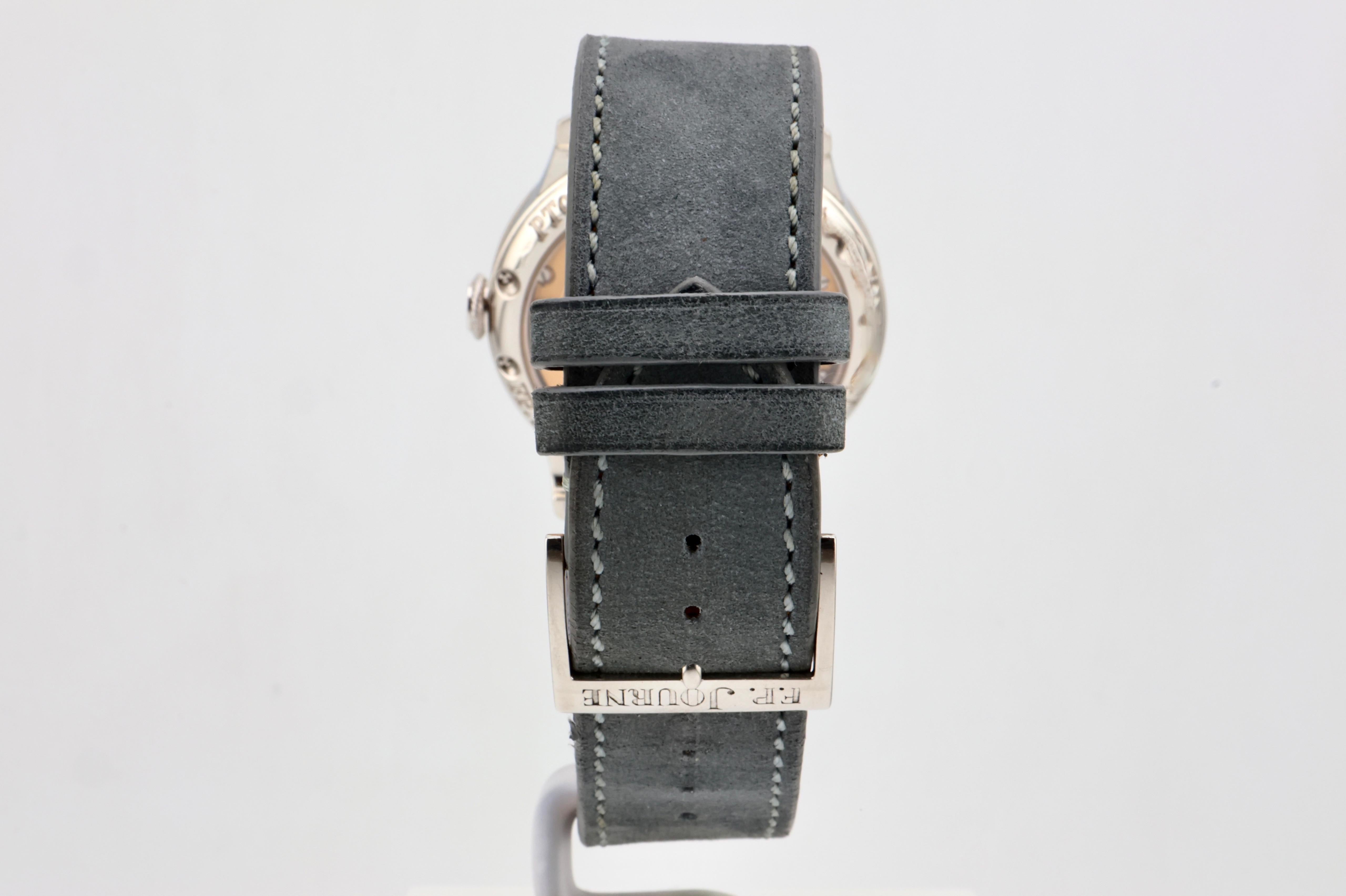 F.P.Journe Octa Lune (04L) Platinum Sliver Dial Leather Strap 38MM Calibre 1300